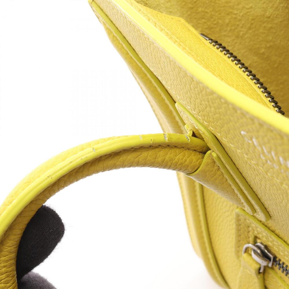 Celine Luggage 2way Shopper Handbag Leather Yellow - Picture 8 of 9